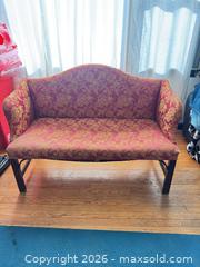 MaxSold Auction: Wood Frame Loveseat / Settee, 2-Seat, 40–48 in Wide - Clarkstown (New York, USA) SELLER MANAGED Downsizing Online Auction -  Old Mill Road