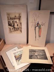 MaxSold Auction: Lot of Original Prints and Drawings (etchings, watercolors) B - Toronto (Ontario, Canada) Moving Online Auction - Mount Pleasant Road
