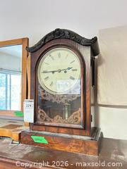 MaxSold Auction: Mantel Clock with Figured Wood Veneer, Faint 'Dundee' Dial B - Toronto (Ontario, Canada) Moving Online Auction - Mount Pleasant Road