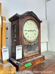 MaxSold Auction: Mantel Clock with Figured Wood Veneer, Faint 'Dundee' Dial B - Toronto (Ontario, Canada) Moving Online Auction - Mount Pleasant Road
