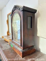 MaxSold Auction: Mantel Clock with Figured Wood Veneer, Faint 'Dundee' Dial B - Toronto (Ontario, Canada) Moving Online Auction - Mount Pleasant Road