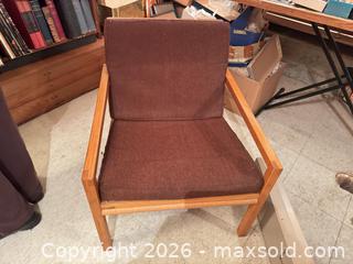 MaxSold Auction: Mid-Century Modern Hand Crafted Wood Frame Armchair with Woven Webbing C - Toronto (Ontario, Canada) Moving Online Auction - Mount Pleasant Road