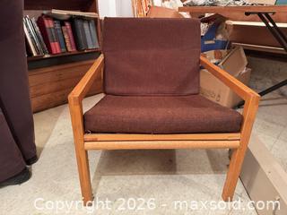 MaxSold Auction: Mid-Century Modern Hand Crafted Wood Frame Armchair with Woven Webbing C - Toronto (Ontario, Canada) Moving Online Auction - Mount Pleasant Road
