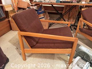 MaxSold Auction: Mid-Century Modern Hand Crafted Wood Frame Armchair with Woven Webbing C - Toronto (Ontario, Canada) Moving Online Auction - Mount Pleasant Road