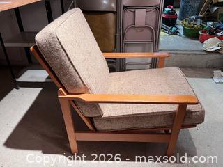 MaxSold Auction: Mid-Century Modern Upholstered Armchair, Light Oak Frame C - Toronto (Ontario, Canada) Moving Online Auction - Mount Pleasant Road
