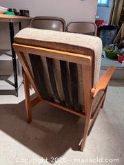 MaxSold Auction: Mid-Century Modern Upholstered Armchair, Light Oak Frame C - Toronto (Ontario, Canada) Moving Online Auction - Mount Pleasant Road