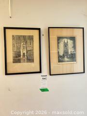 MaxSold Auction: Pair of Framed Etchings by Owen Staples — Soldier's Tower B - Toronto (Ontario, Canada) Moving Online Auction - Mount Pleasant Road