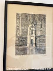 MaxSold Auction: Pair of Framed Etchings by Owen Staples — Soldier's Tower B - Toronto (Ontario, Canada) Moving Online Auction - Mount Pleasant Road