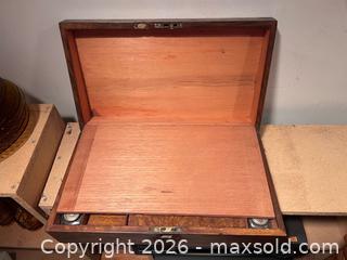 MaxSold Auction: Vintage Burl Wood Writing Box / Lap Desk with Inkwells B - Toronto (Ontario, Canada) Moving Online Auction - Mount Pleasant Road