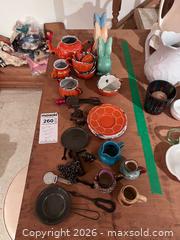 MaxSold Auction: Vintage Miniature Orange Enamelware Tea Set with Mixed Small Metal Tools B - Toronto (Ontario, Canada) Moving Online Auction - Mount Pleasant Road