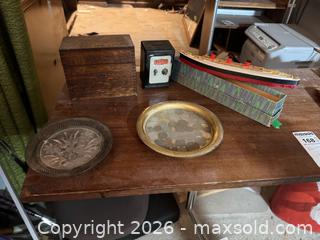MaxSold Auction: Vintage Wood Box, Model Ship, Coin Bank, Decorative Plate B - Toronto (Ontario, Canada) Moving Online Auction - Mount Pleasant Road