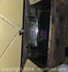 MaxSold Auction: Antique Black Metal Hotel Desk Card Holder with Purple Felt Interior - Los Angeles  (California, USA) SELLER MANAGED Estate Sale Online Auction - Granville Avenue