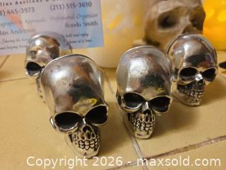 MaxSold Auction: Assorted Skull Decor Set with LED Flameless Skull Candles - Los Angeles  (California, USA) SELLER MANAGED Estate Sale Online Auction - Granville Avenue