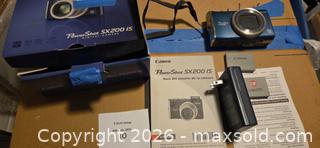 MaxSold Auction: Canon PowerShot SX200 IS Compact Point-and-Shoot Camera, Blue - Los Angeles  (California, USA) SELLER MANAGED Estate Sale Online Auction - Granville Avenue
