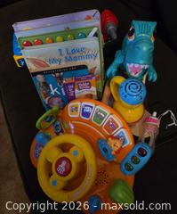 MaxSold Auction: Dino-Crew Crunchin' T-rex, Vtech Drill & Learn Toddler toolbox,  Vtech Turn & Learn Driver toy, & Vtech Spin & Learn color changing Flashlight, hardco - Los Angeles  (California, USA) SELLER MANAGED Estate Sale Online Auction - Granville Avenue