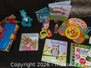 MaxSold Auction: Dino-Crew Crunchin' T-rex, Vtech Drill & Learn Toddler toolbox,  Vtech Turn & Learn Driver toy, & Vtech Spin & Learn color changing Flashlight, hardco - Los Angeles  (California, USA) SELLER MANAGED Estate Sale Online Auction - Granville Avenue