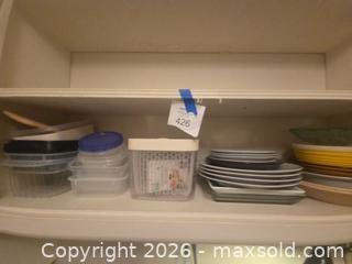 MaxSold Auction: Dishes in the cabinet.  Bottom Shelf Center cabinet - Los Angeles  (California, USA) SELLER MANAGED Estate Sale Online Auction - Granville Avenue