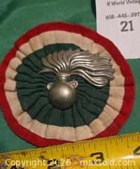 MaxSold Auction: Military Rosette/Cockade Badge, Green Red White, ~3in Diameter - Los Angeles  (California, USA) SELLER MANAGED Estate Sale Online Auction - Granville Avenue