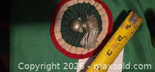MaxSold Auction: Military Rosette/Cockade Badge, Green Red White, ~3in Diameter - Los Angeles  (California, USA) SELLER MANAGED Estate Sale Online Auction - Granville Avenue