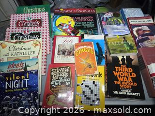MaxSold Auction: Mixed Lot of  about 20 Books: Holiday, Fiction, History, Puzzles - Los Angeles  (California, USA) SELLER MANAGED Estate Sale Online Auction - Granville Avenue