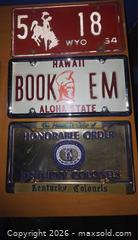 MaxSold Auction: Novelty license plates & frames - Los Angeles  (California, USA) SELLER MANAGED Estate Sale Online Auction - Granville Avenue
