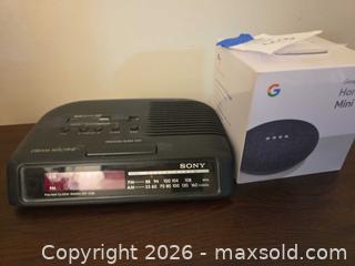 MaxSold Auction: Old school: Sony Dream Machine Clock Radio - Meets New School:  Google Home Mini - Los Angeles  (California, USA) SELLER MANAGED Estate Sale Online Auction - Granville Avenue