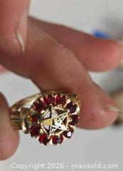 MaxSold Auction: Order of the Eastern Star Ring with Enamel Star & Red Gems - Los Angeles  (California, USA) SELLER MANAGED Estate Sale Online Auction - Granville Avenue