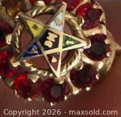 MaxSold Auction: Order of the Eastern Star Ring with Enamel Star & Red Gems - Los Angeles  (California, USA) SELLER MANAGED Estate Sale Online Auction - Granville Avenue