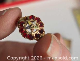 MaxSold Auction: Order of the Eastern Star Ring with Enamel Star & Red Gems - Los Angeles  (California, USA) SELLER MANAGED Estate Sale Online Auction - Granville Avenue