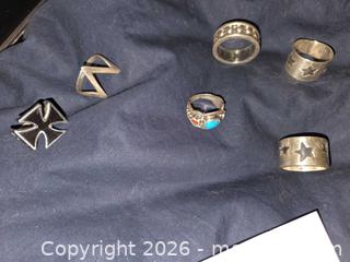 MaxSold Auction: Six silver rings  - Los Angeles  (California, USA) SELLER MANAGED Estate Sale Online Auction - Granville Avenue