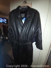 MaxSold Auction: Tannery West Black Genuine Leather Duster/Trench Coat, Size M - Los Angeles  (California, USA) SELLER MANAGED Estate Sale Online Auction - Granville Avenue