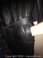 MaxSold Auction: Tannery West Black Genuine Leather Duster/Trench Coat, Size M - Los Angeles  (California, USA) SELLER MANAGED Estate Sale Online Auction - Granville Avenue
