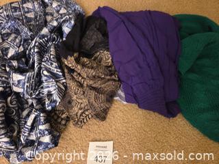 MaxSold Auction: Winlar Mumu, Amore Skirt, Black and Gold Wrap, Green Sweater  - Los Angeles  (California, USA) SELLER MANAGED Estate Sale Online Auction - Granville Avenue