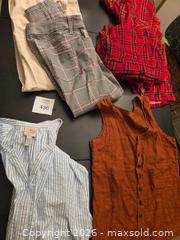 MaxSold Auction: Women's Clothing Lot - Button-Up Tops, including a blue/white striped St. John's Bay and CP Shades Rust color tank top - Los Angeles  (California, USA) SELLER MANAGED Estate Sale Online Auction - Granville Avenue