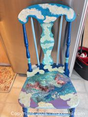 MaxSold Auction: Hand-Painted Solid Wood Accent Chair by Lionel Venne - Ottawa (Ontario, Canada) SELLER MANAGED Moving Online Auction -  Demeter Street