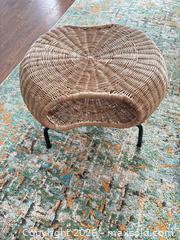 MaxSold Auction: IKEA Boho Wicker/Rattan Ottoman with Black Metal Legs - Ottawa (Ontario, Canada) SELLER MANAGED Moving Online Auction -  Demeter Street