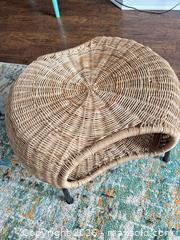 MaxSold Auction: IKEA Boho Wicker/Rattan Ottoman with Black Metal Legs - Ottawa (Ontario, Canada) SELLER MANAGED Moving Online Auction -  Demeter Street
