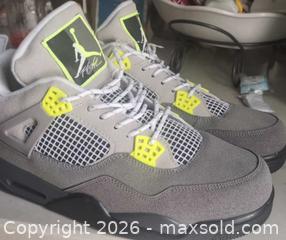 MaxSold Auction: Nike Air Jordan 4 "Neon 95 Max US 11 Cool Grey/Neon  - Markham (Ontario, Canada) SELLER MANAGED Downsizing Online Auction - Halton Court