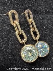 MaxSold Auction: 10K Gold (1.08g), Blue Moissanite (2.1ct). Handcrafted; Dangle design. - Toronto (Ontario, Canada) PARTNER MANAGED Downsizing Online Auction - Yonge Street