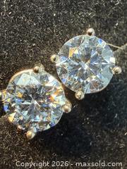 MaxSold Auction: certified 10K White Gold Earrings, Lab Diamonds (2.25ct total). F-G color, VS2-SI clarity, Very Good cut; Appraised Sept 9, 2025. - Toronto (Ontario, Canada) PARTNER MANAGED Downsizing Online Auction - Yonge Street