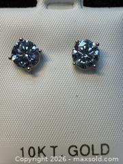 MaxSold Auction: certified 10K White Gold Earrings, Lab Diamonds (2.25ct total). F-G color, VS2-SI clarity, Very Good cut; Appraised Sept 9, 2025. - Toronto (Ontario, Canada) PARTNER MANAGED Downsizing Online Auction - Yonge Street