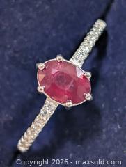 MaxSold Auction: Silver(2.13g)Ruby&CZ Ring,size 8  - Toronto (Ontario, Canada) PARTNER MANAGED Downsizing Online Auction - Yonge Street