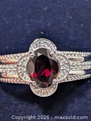 MaxSold Auction: Silver(4.12g)Garnet&CZ Ring,size 9  - Toronto (Ontario, Canada) PARTNER MANAGED Downsizing Online Auction - Yonge Street