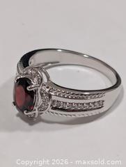MaxSold Auction: Silver(4.12g)Garnet&CZ Ring,size 9  - Toronto (Ontario, Canada) PARTNER MANAGED Downsizing Online Auction - Yonge Street