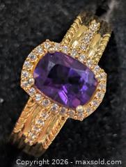 MaxSold Auction: Silver(4.19g) Amethyst&CZ Ring,size 9.5 - Toronto (Ontario, Canada) PARTNER MANAGED Downsizing Online Auction - Yonge Street