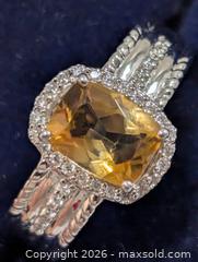 MaxSold Auction: Silver(4.24g)Citrine&CZ Ring,size 8.5 - Toronto (Ontario, Canada) PARTNER MANAGED Downsizing Online Auction - Yonge Street