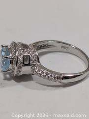 MaxSold Auction: Silver(4g) Blue Topaz & CZ Ring,size 6 - Toronto (Ontario, Canada) PARTNER MANAGED Downsizing Online Auction - Yonge Street