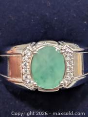 MaxSold Auction: Silver(6.84g) Emerald&CZ Ring,size 9  - Toronto (Ontario, Canada) PARTNER MANAGED Downsizing Online Auction - Yonge Street