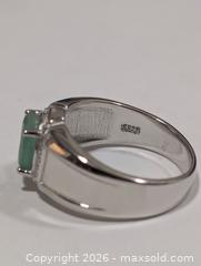 MaxSold Auction: Silver(6.84g) Emerald&CZ Ring,size 9  - Toronto (Ontario, Canada) PARTNER MANAGED Downsizing Online Auction - Yonge Street