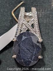 MaxSold Auction: Silver Dyed Sapphire(4ct) Pendant  - Toronto (Ontario, Canada) PARTNER MANAGED Downsizing Online Auction - Yonge Street